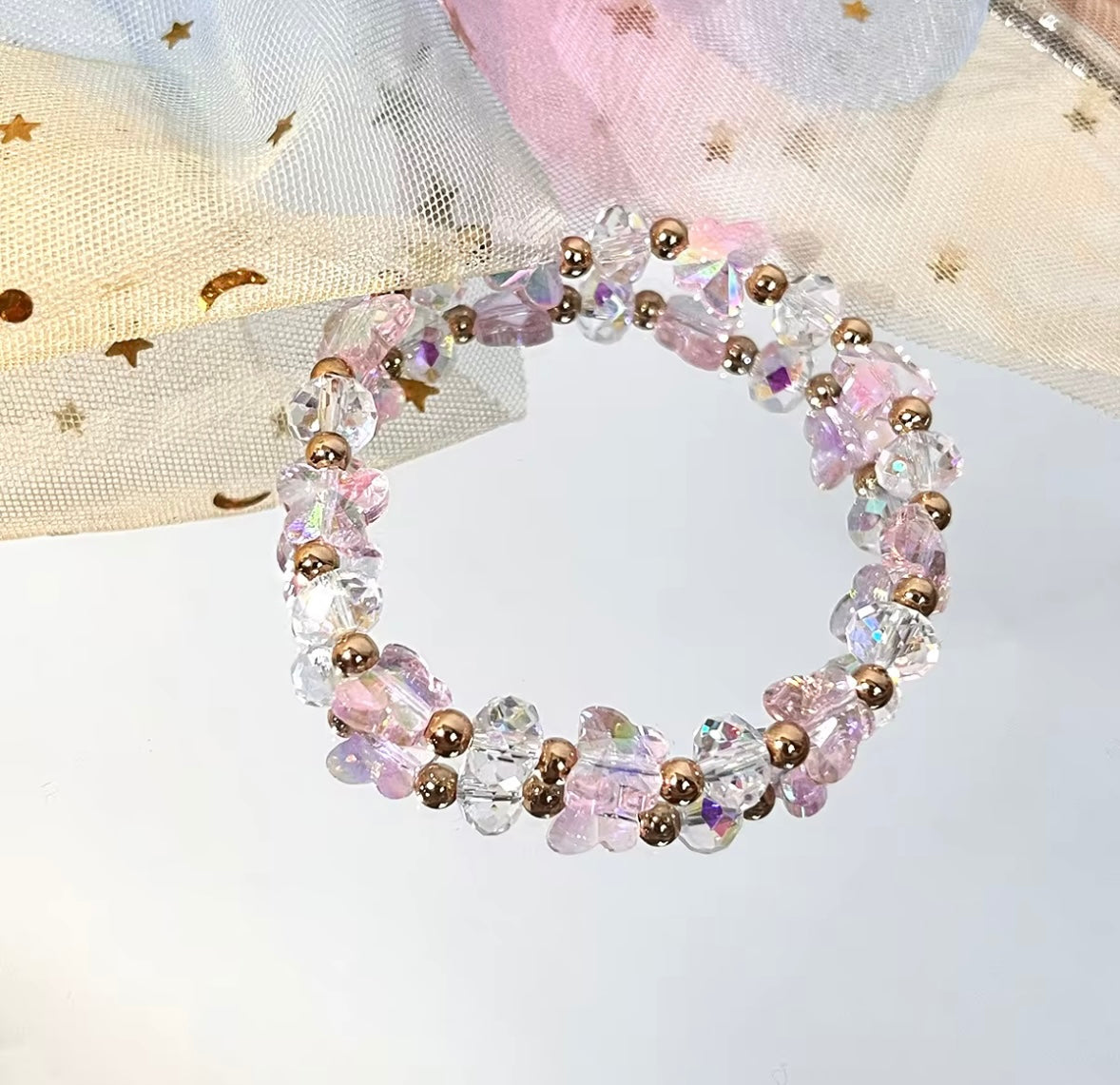 Sparkling Butterfly Beaded Bracelet