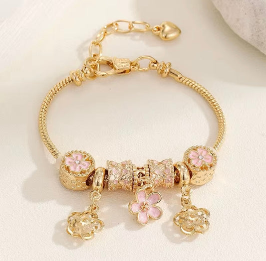 Charming Golden Floral Bracelet