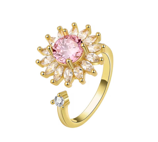 Radiant Bloom Anxiety Ring